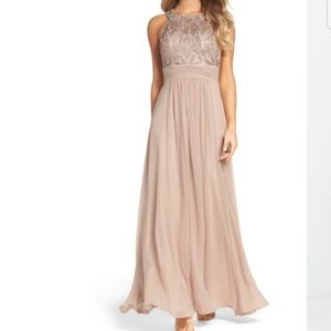 NWOT Eliza J Lace Bodice Dress with Chiffon Waistband NWOT